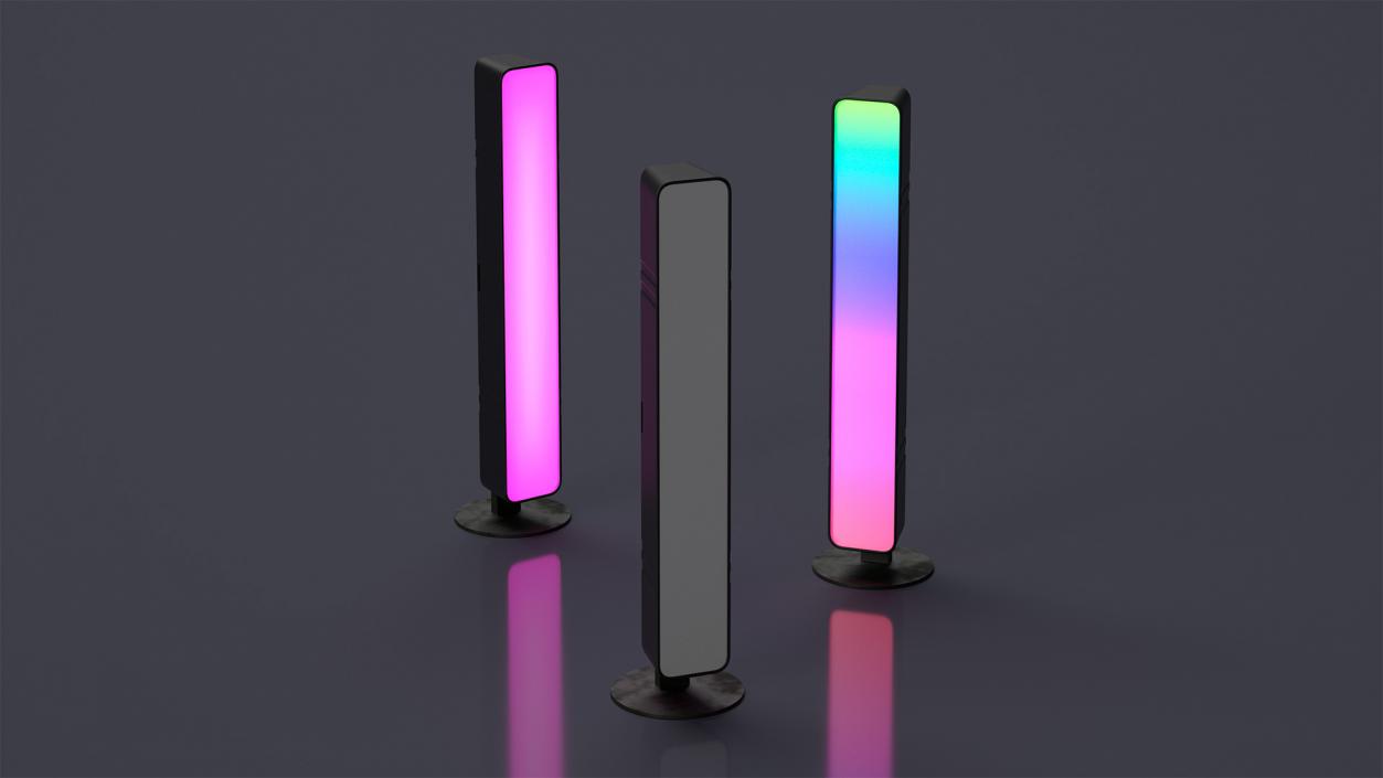 3D Vertical Dynamic Ambient Light Bar Set model