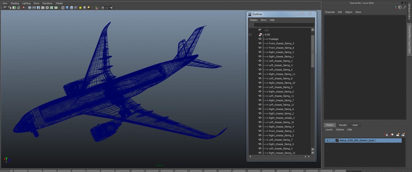 3D Airbus A350-800 Generic model