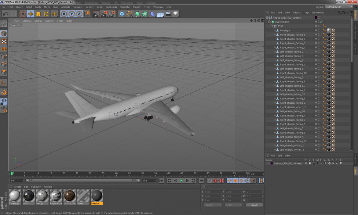 3D Airbus A350-800 Generic model