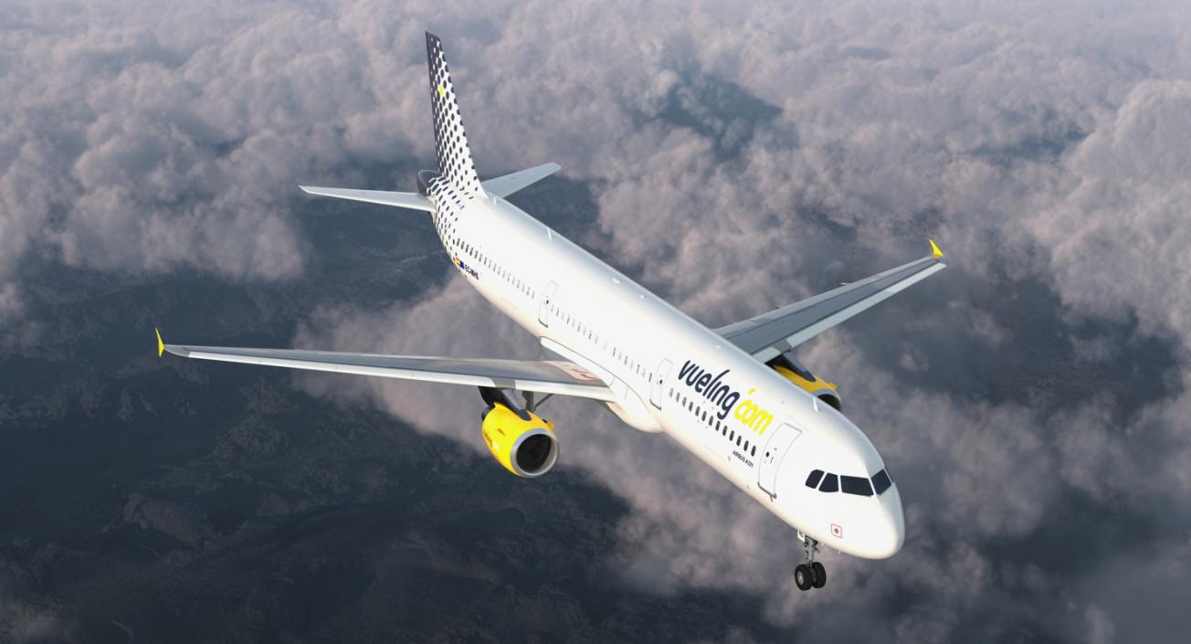 3D model Airbus A321 Vueling Airlines Rigged