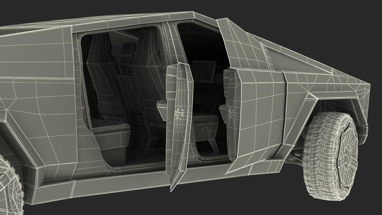 3D Tesla Cybertruck Rigged model