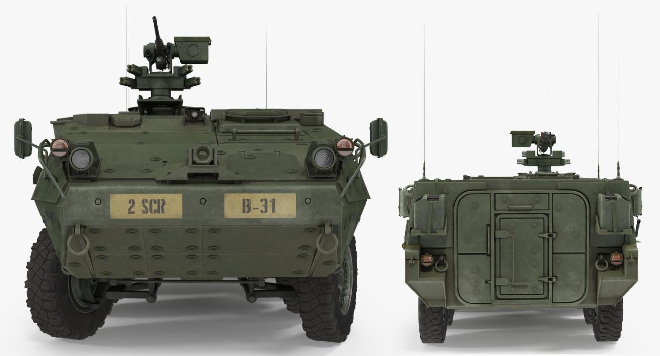 Interim Armored Vehicle Stryker M1126 Rigged 3D model