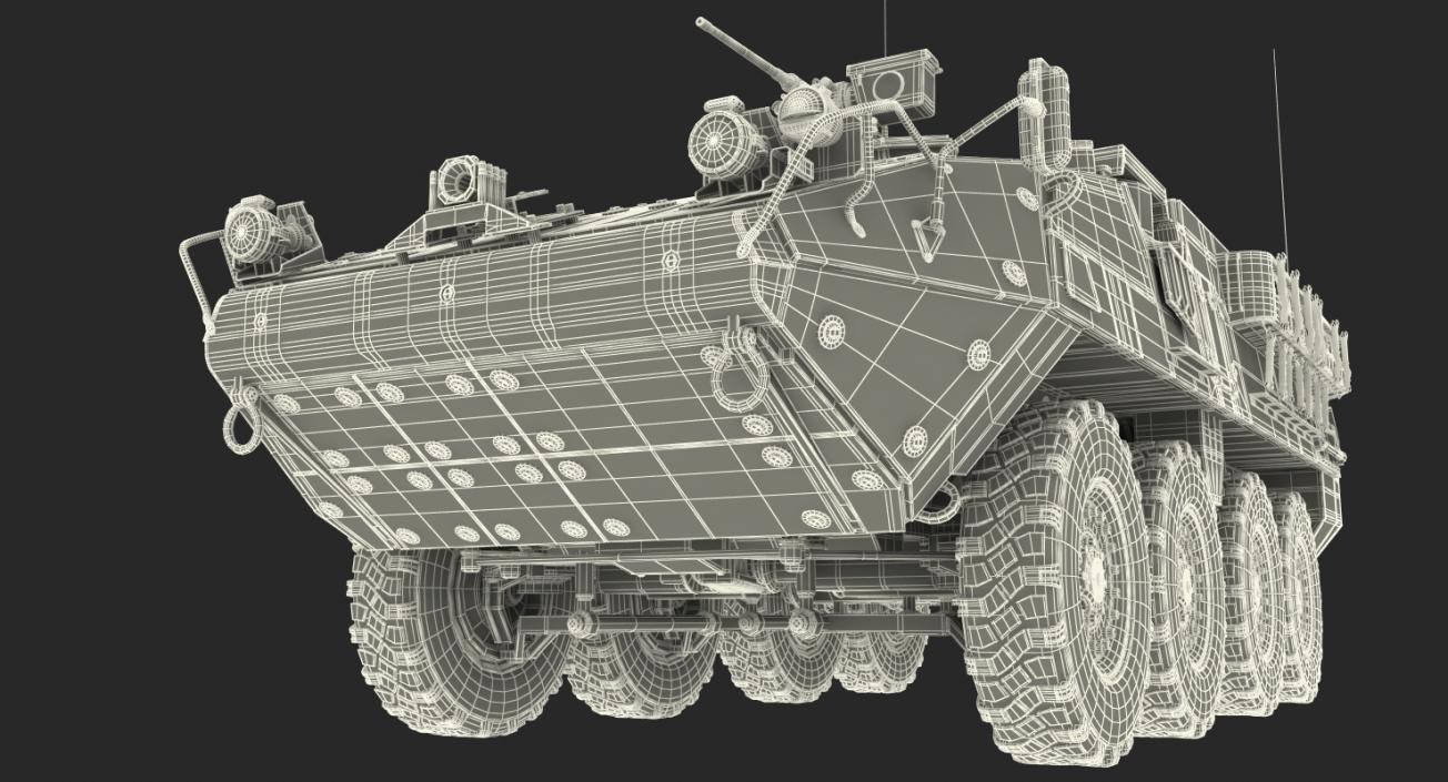 Interim Armored Vehicle Stryker M1126 Rigged 3D model