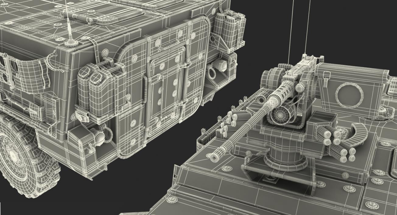 Interim Armored Vehicle Stryker M1126 Rigged 3D model