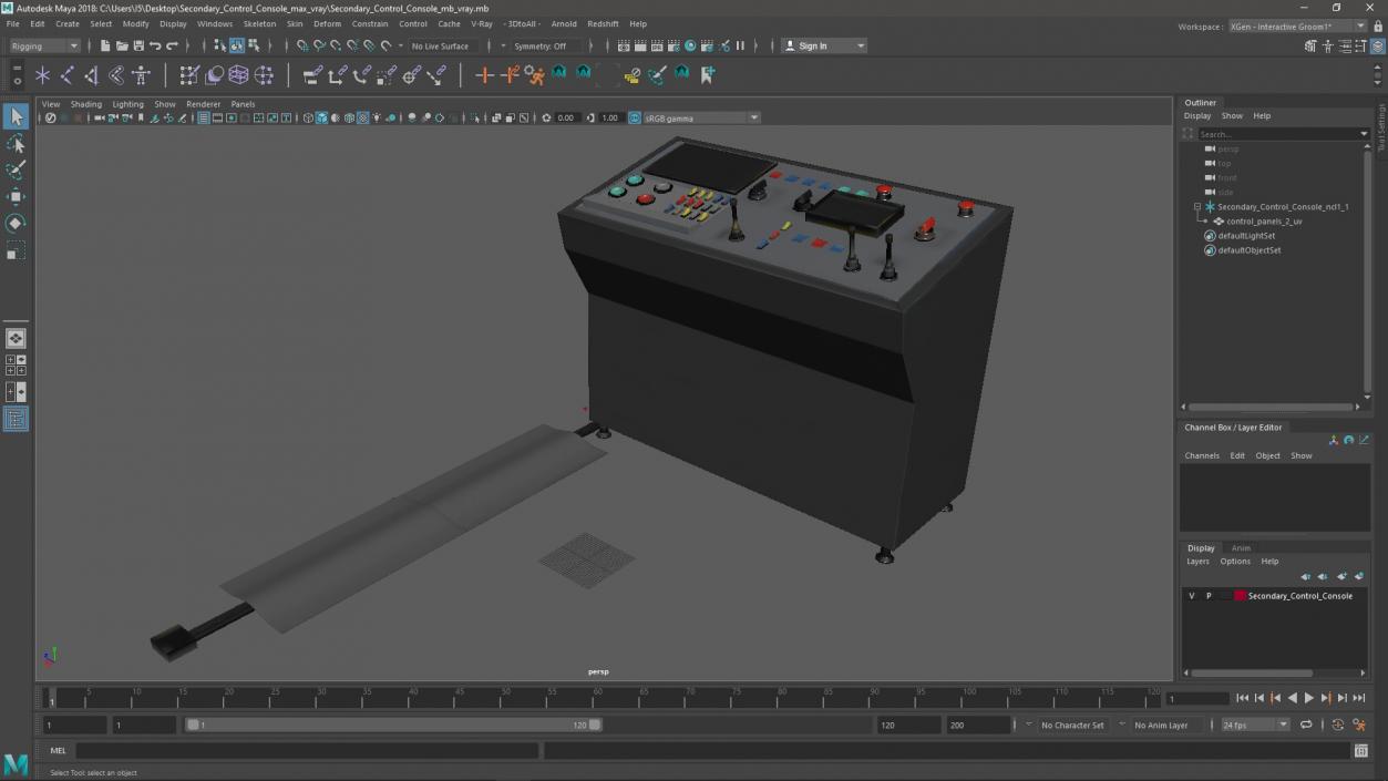 3D model Secondary Control Console