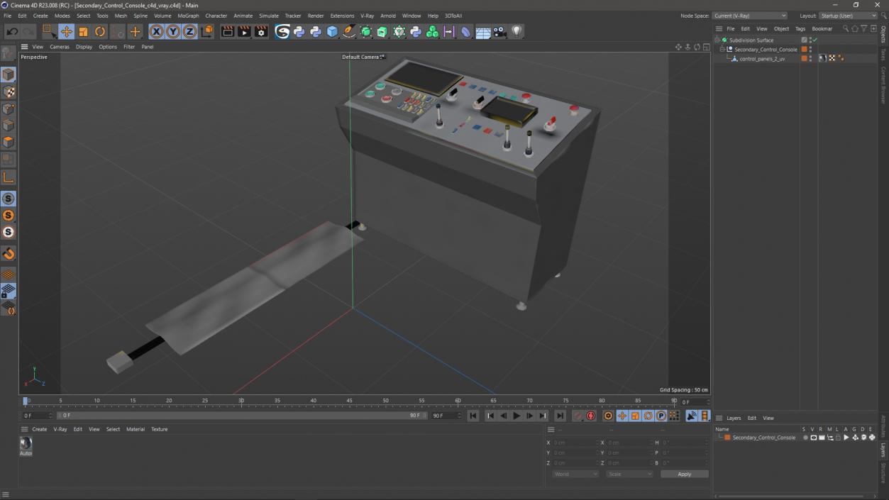 3D model Secondary Control Console