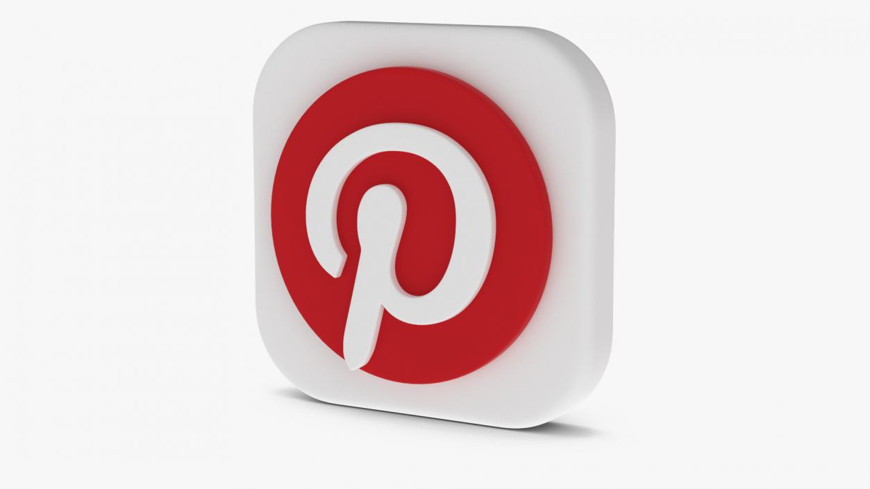 Pinterest Social Media Icon 2 3D model