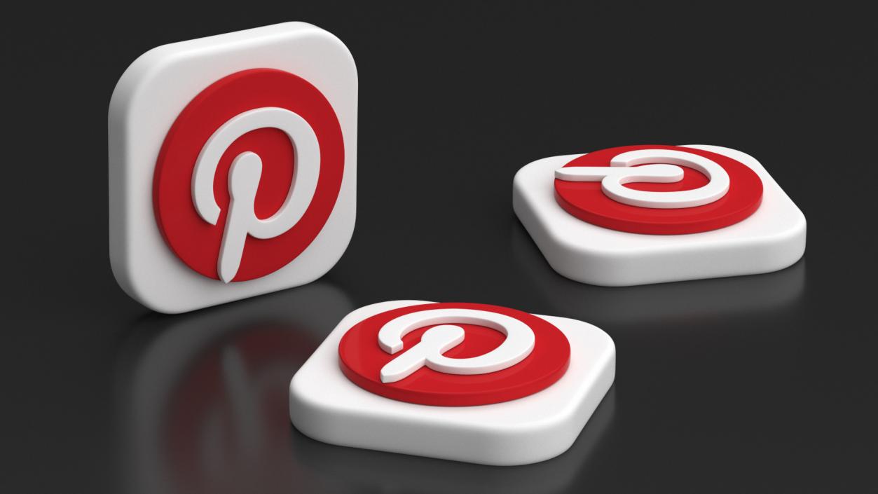 Pinterest Social Media Icon 2 3D model