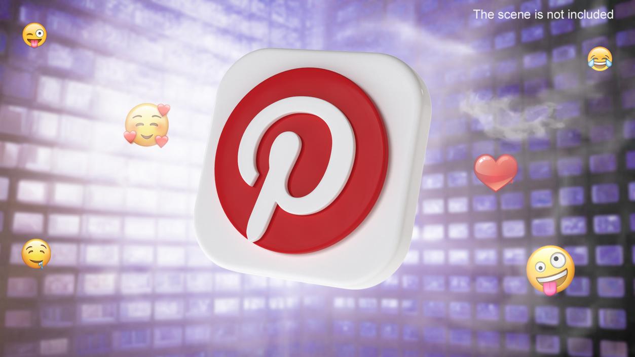 Pinterest Social Media Icon 2 3D model