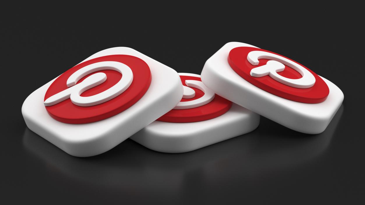 Pinterest Social Media Icon 2 3D model