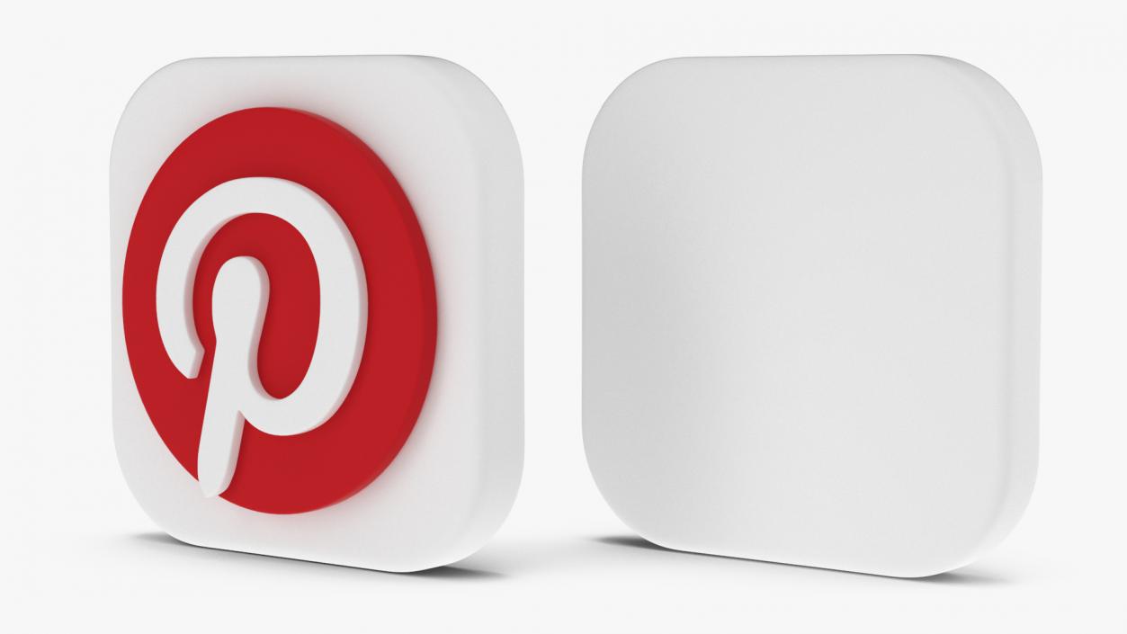 Pinterest Social Media Icon 2 3D model