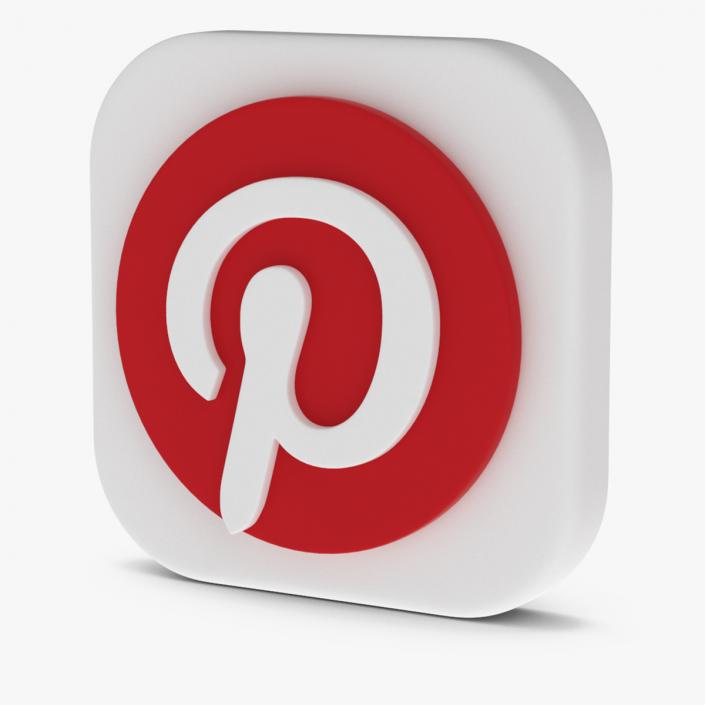 Pinterest Social Media Icon 2 3D model