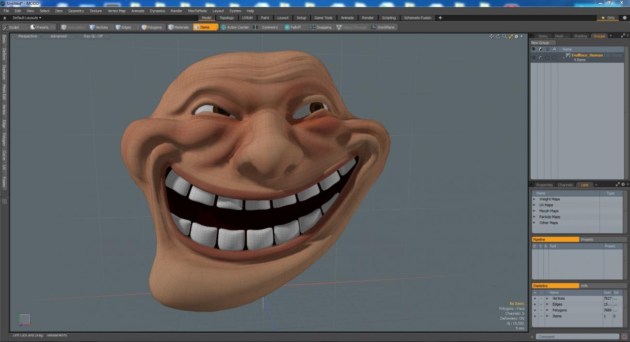 3D model Trollface Human