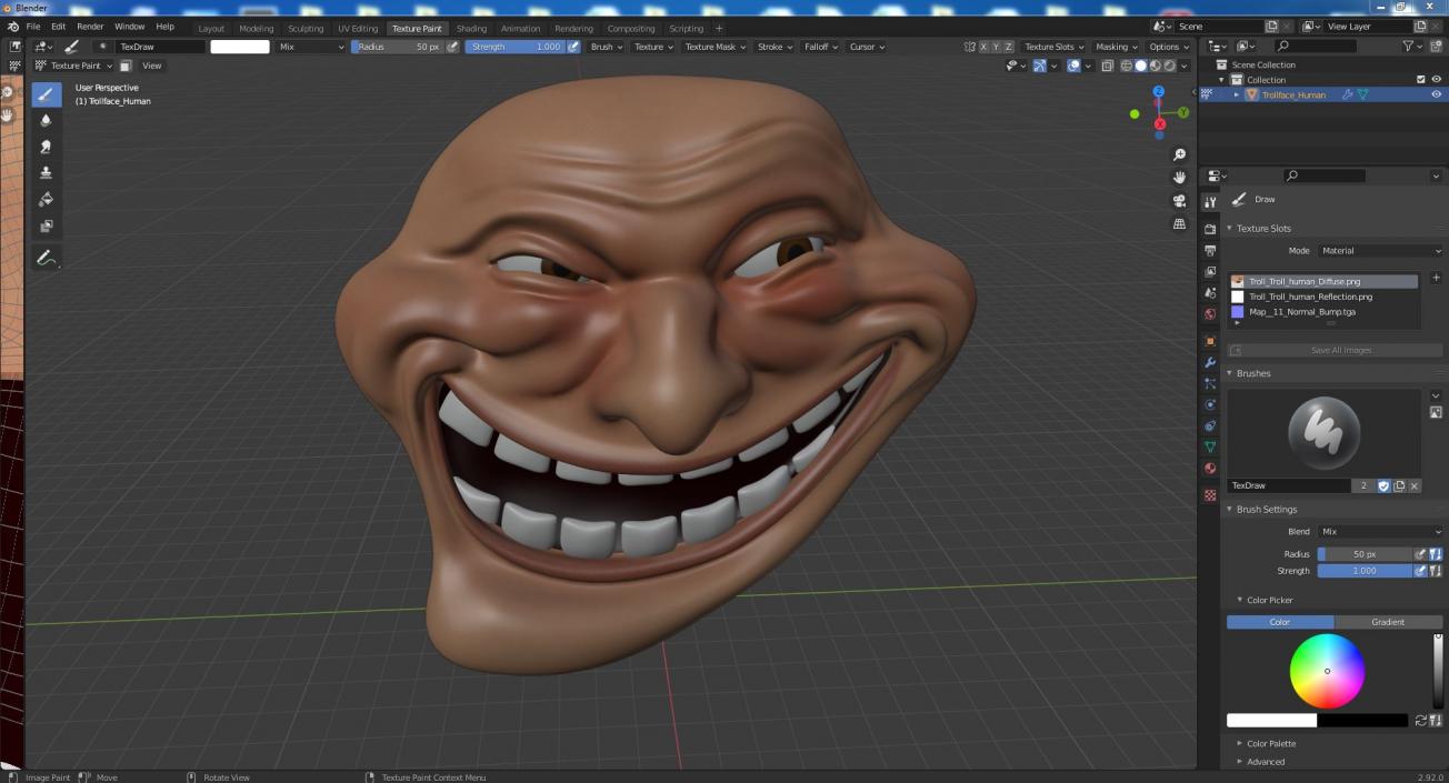 3D model Trollface Human