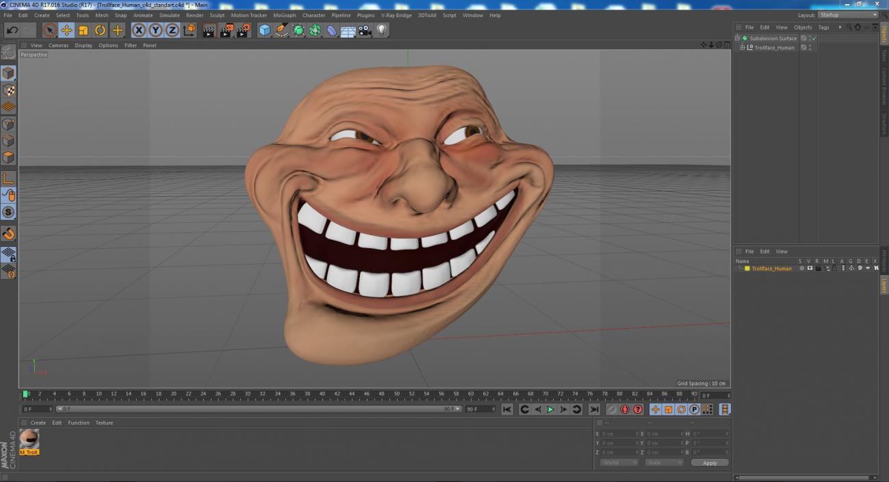 3D model Trollface Human