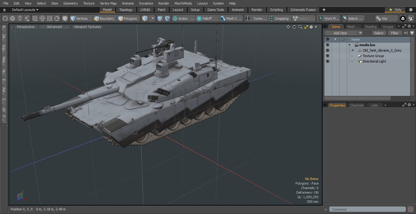 Old Tank Abrams X Grey 3D