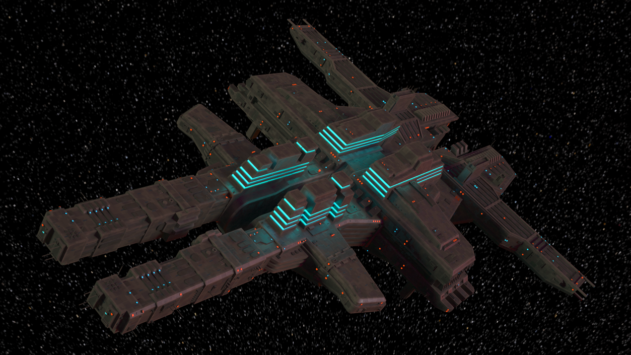 3D Futuristic Sci-Fi Spaceship Brown model