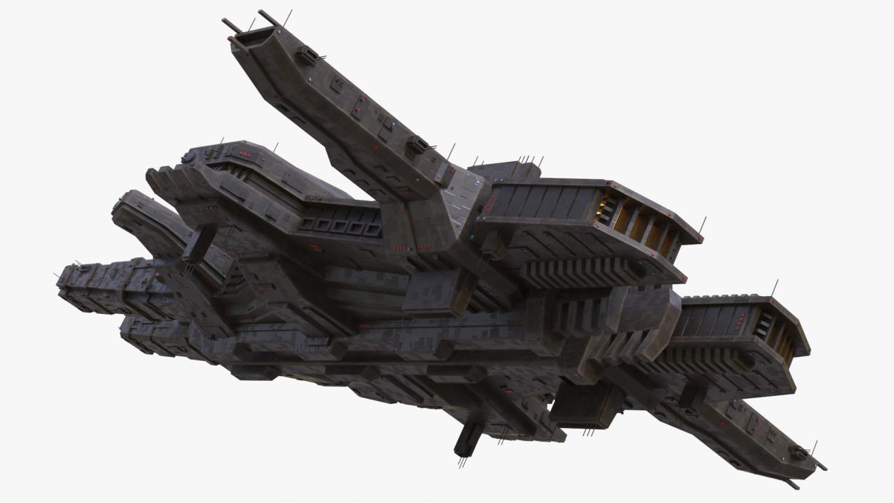 3D Futuristic Sci-Fi Spaceship Brown model