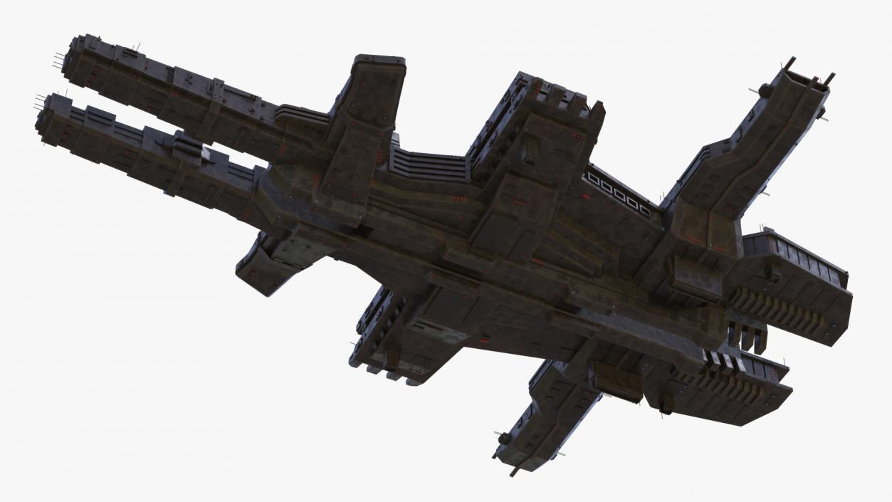 3D Futuristic Sci-Fi Spaceship Brown model