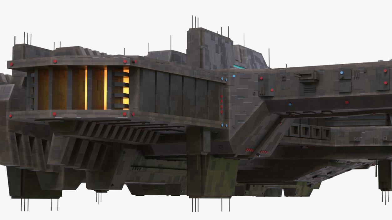 3D Futuristic Sci-Fi Spaceship Brown model