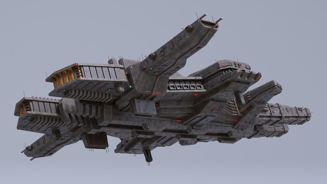 3D Futuristic Sci-Fi Spaceship Brown model