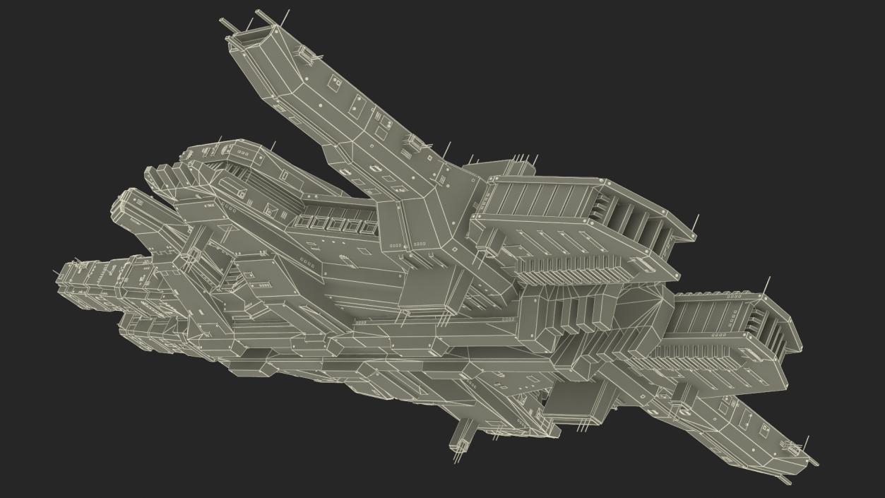 3D Futuristic Sci-Fi Spaceship Brown model