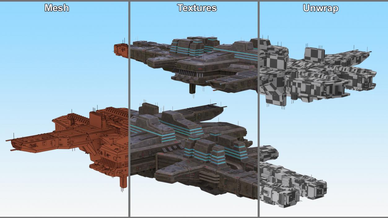 3D Futuristic Sci-Fi Spaceship Brown model