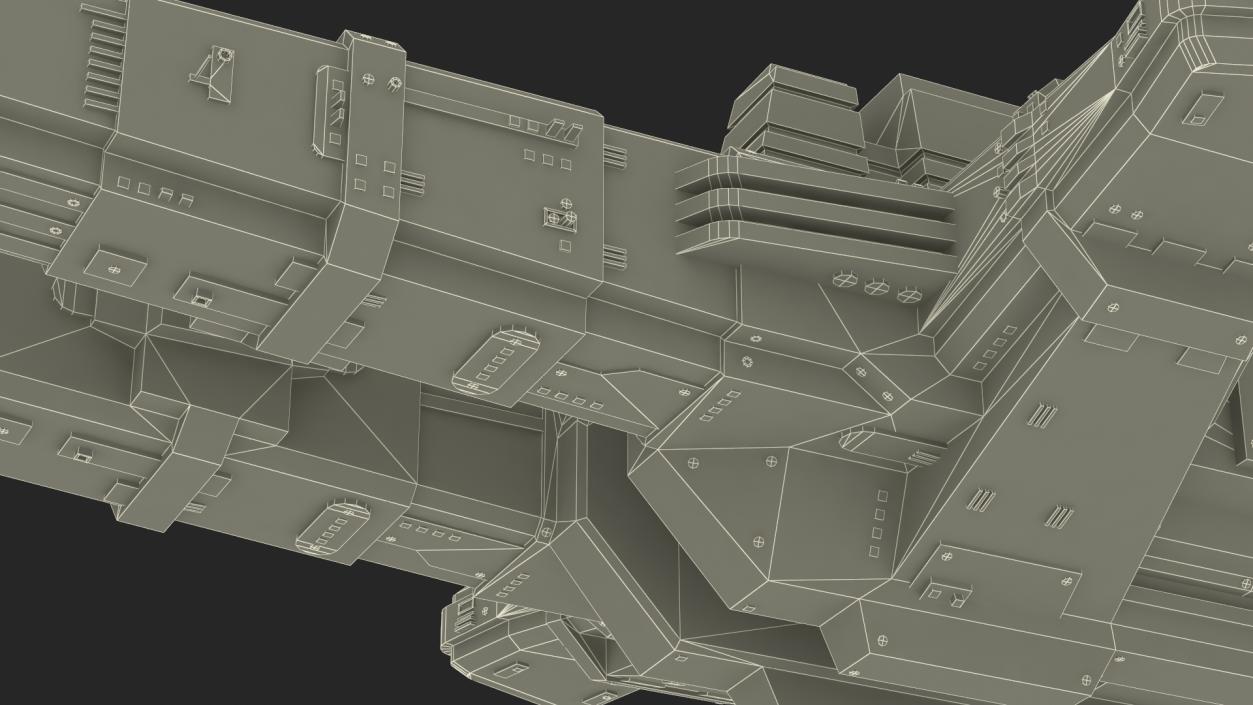 3D Futuristic Sci-Fi Spaceship Brown model