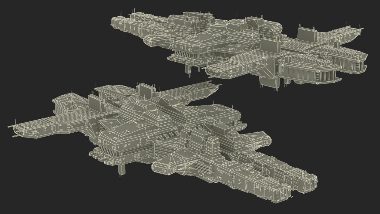 3D Futuristic Sci-Fi Spaceship Brown model