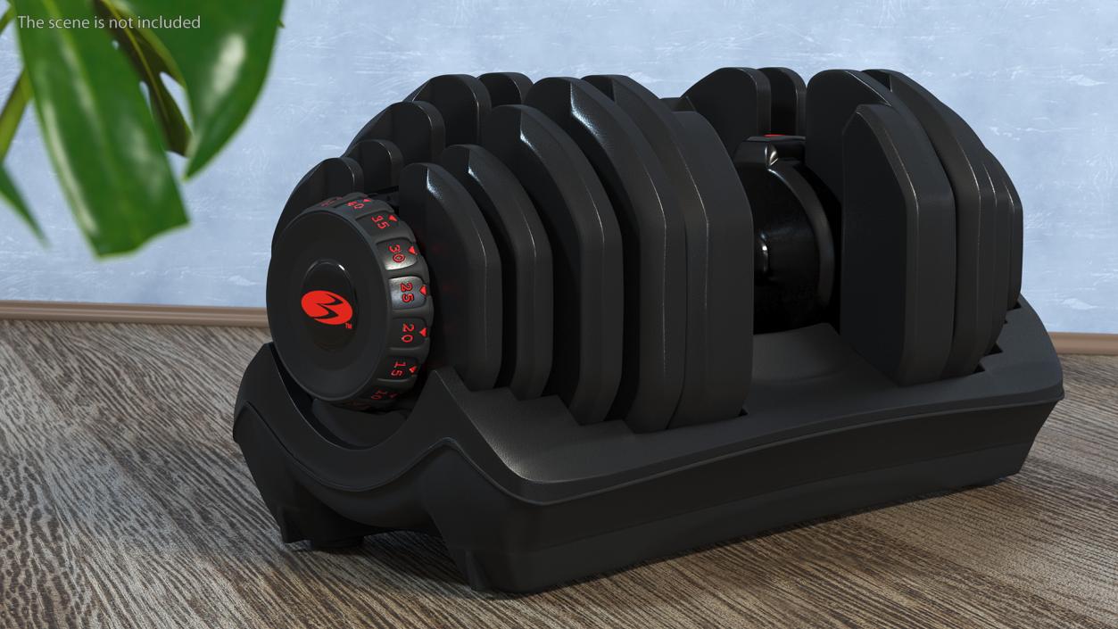 3D model Bowflex Selecttech 1090 Adjustable Dumbbell with Holder