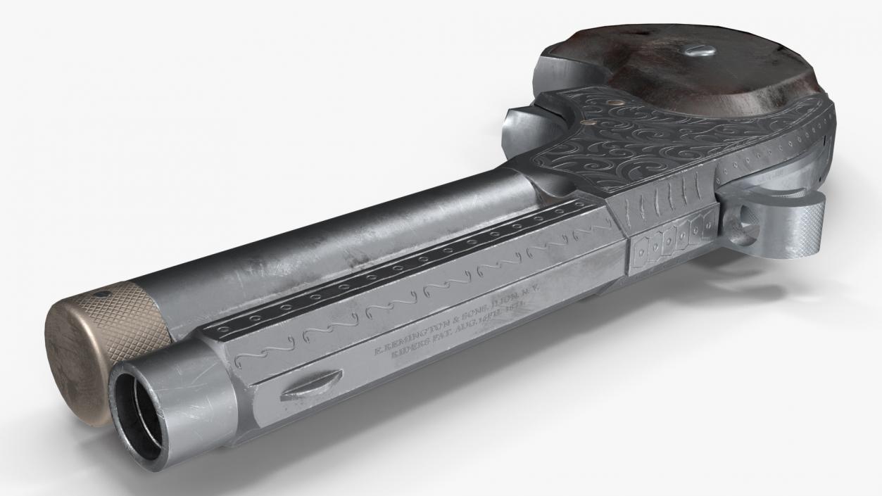 3D model Remington Rider Magazine Engraved Pistol