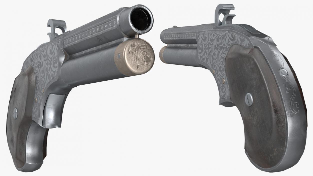 3D model Remington Rider Magazine Engraved Pistol