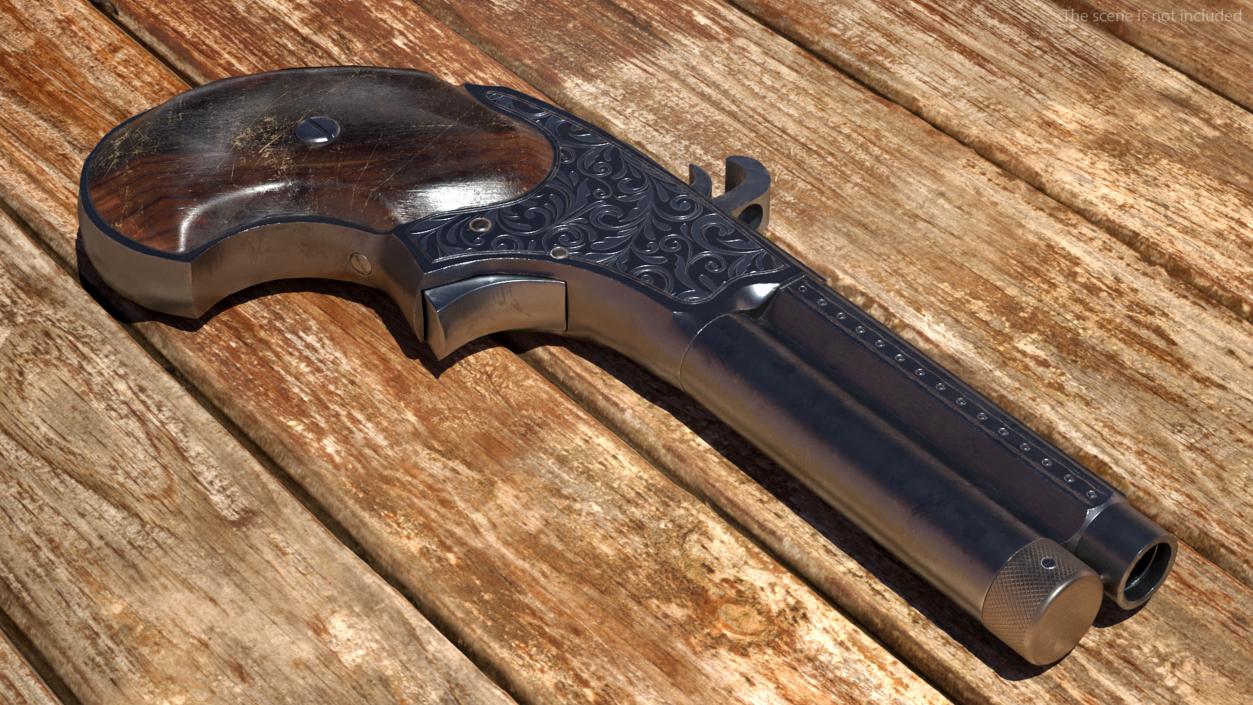 3D model Remington Rider Magazine Engraved Pistol