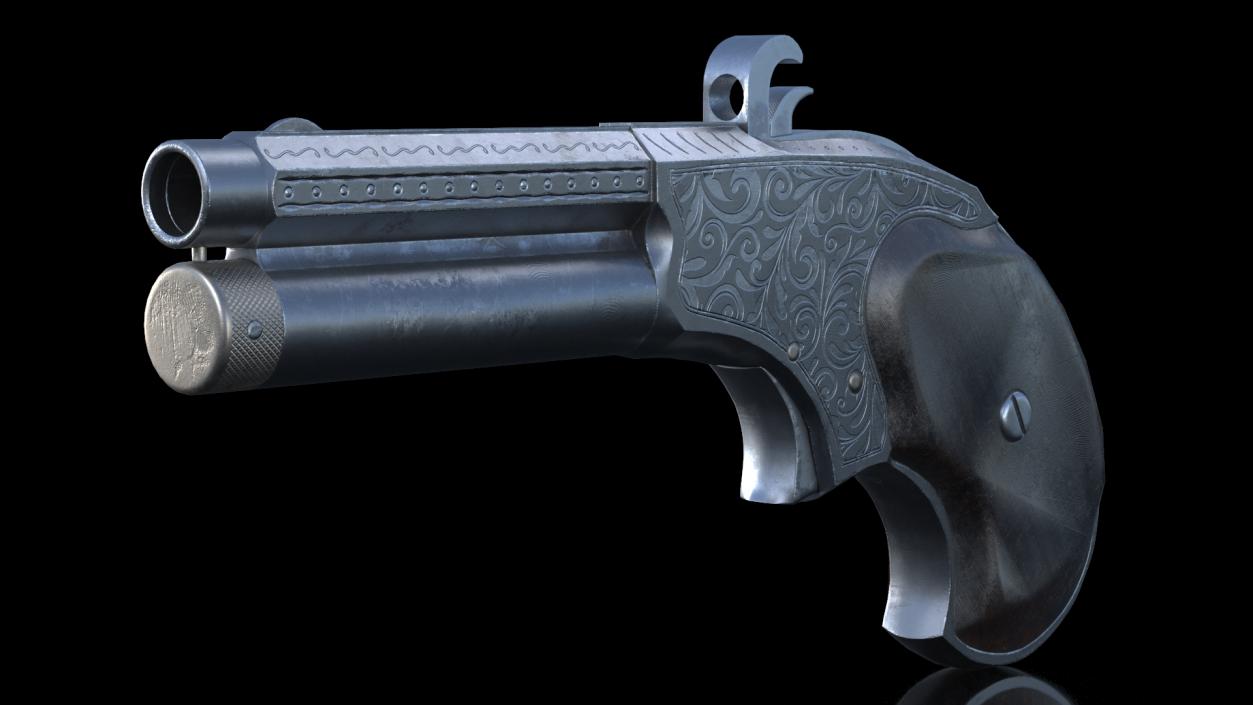 3D model Remington Rider Magazine Engraved Pistol