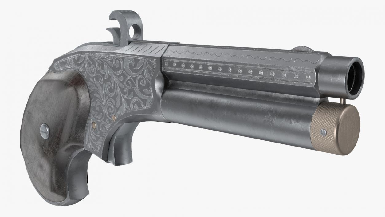 3D model Remington Rider Magazine Engraved Pistol