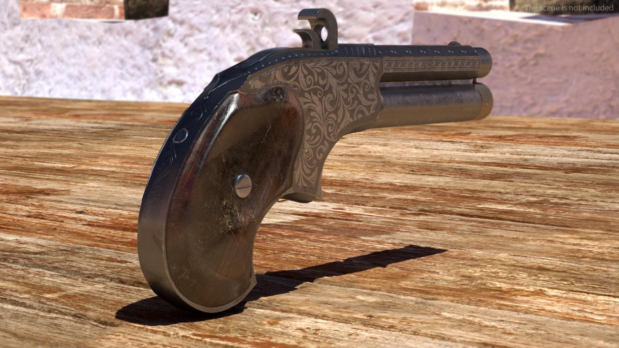 3D model Remington Rider Magazine Engraved Pistol