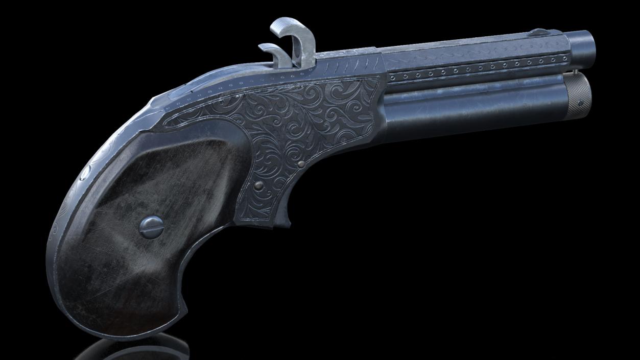 3D model Remington Rider Magazine Engraved Pistol