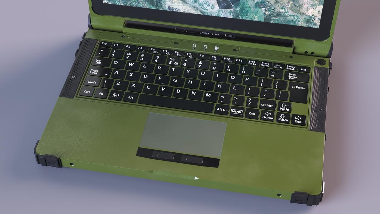 3D Laptop Mildef RS13 Rugged Green