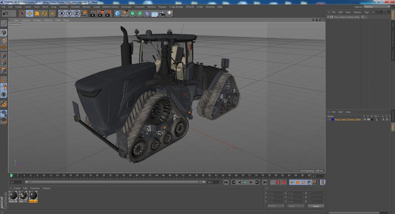 Four Track Tractor Dirty 3D model