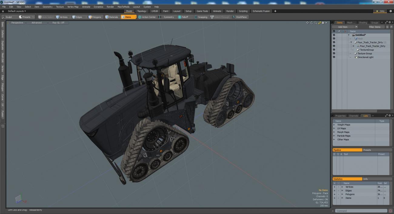 Four Track Tractor Dirty 3D model