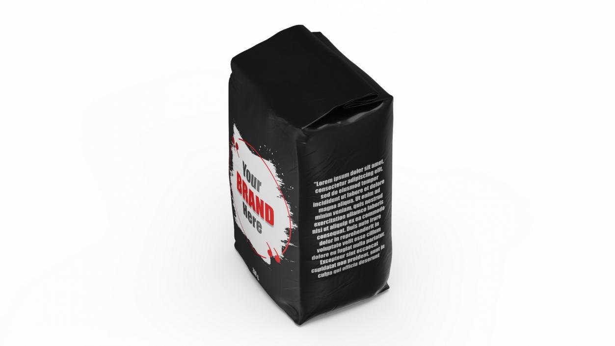 Foil Package 2lb Mockup Black 3D model