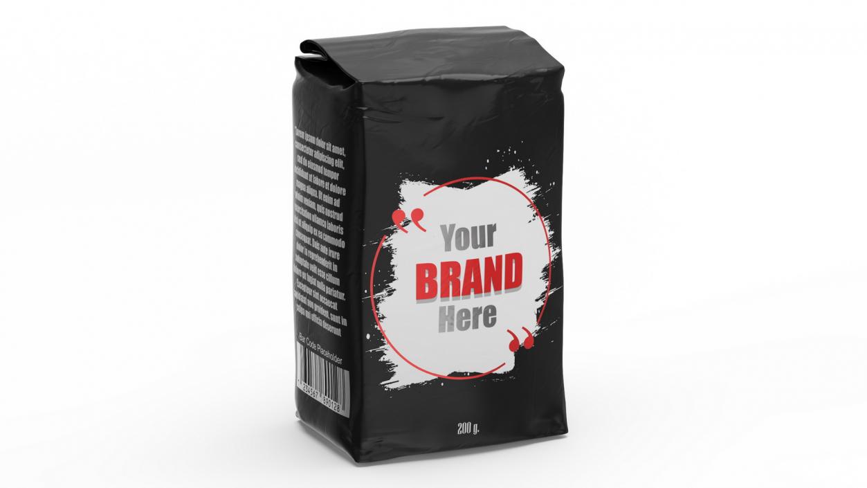 Foil Package 2lb Mockup Black 3D model