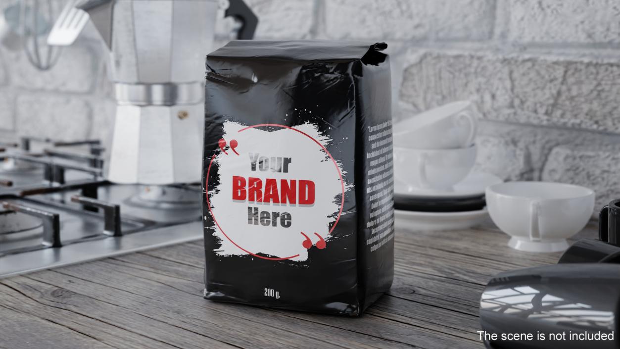 Foil Package 2lb Mockup Black 3D model