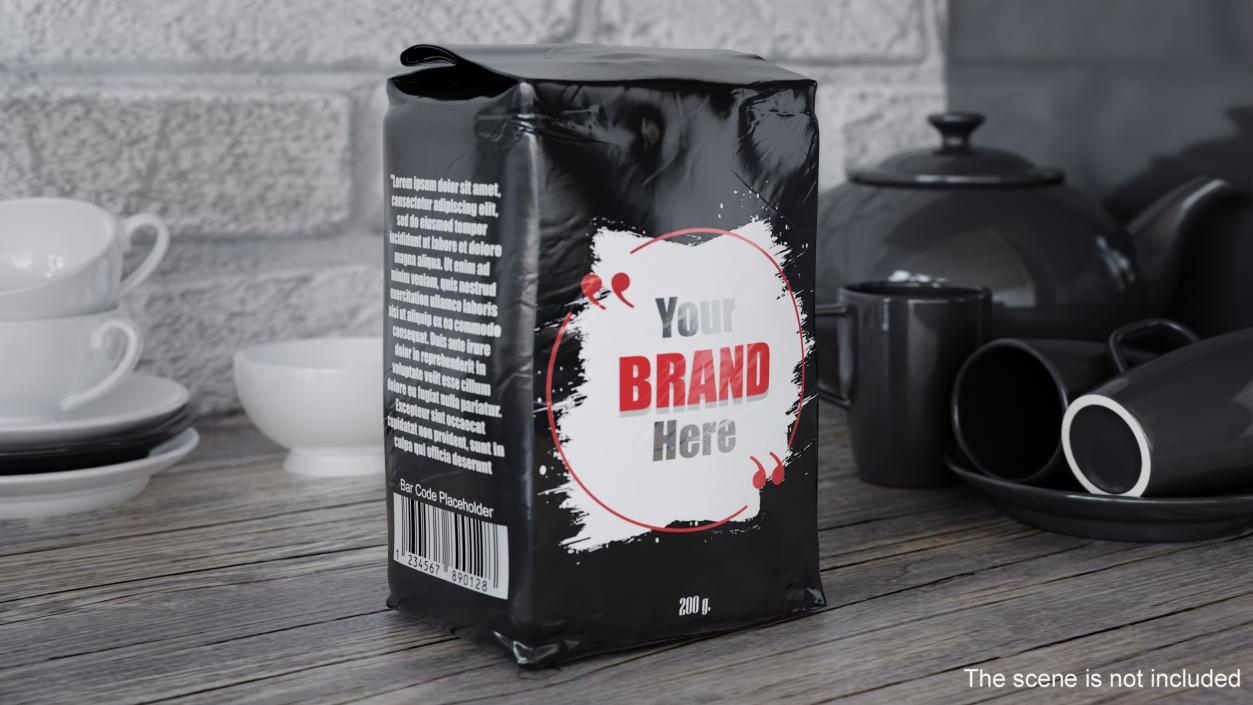 Foil Package 2lb Mockup Black 3D model