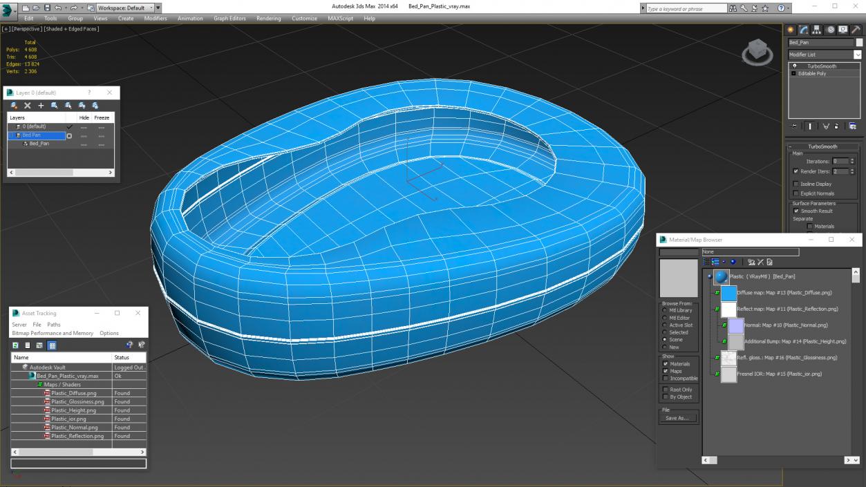 3D model Bed Pan Plastic