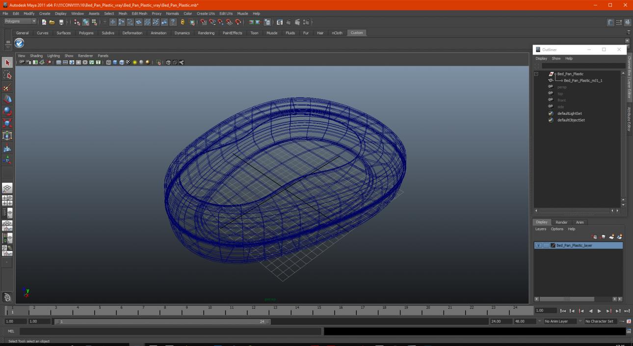 3D model Bed Pan Plastic