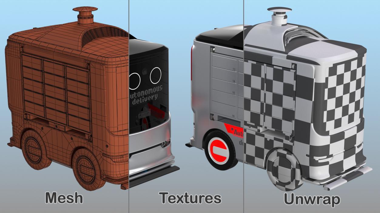 3D model Autonomous Electric Robo Trucks  Rigged Collection