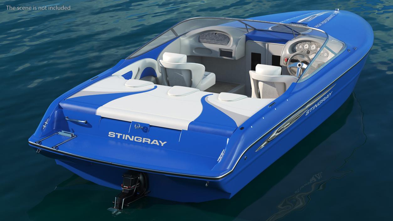 3D Blue Stingray Boat model