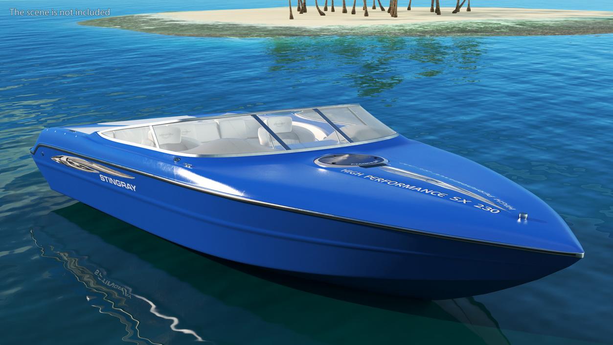 3D Blue Stingray Boat model