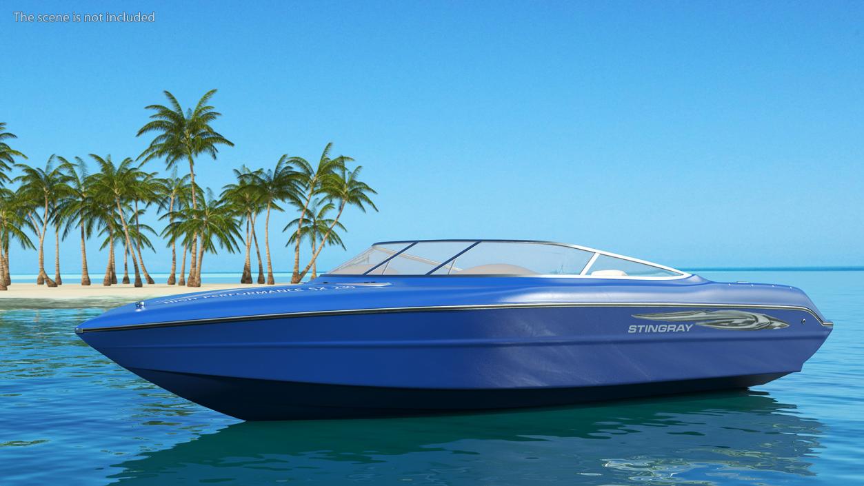 3D Blue Stingray Boat model